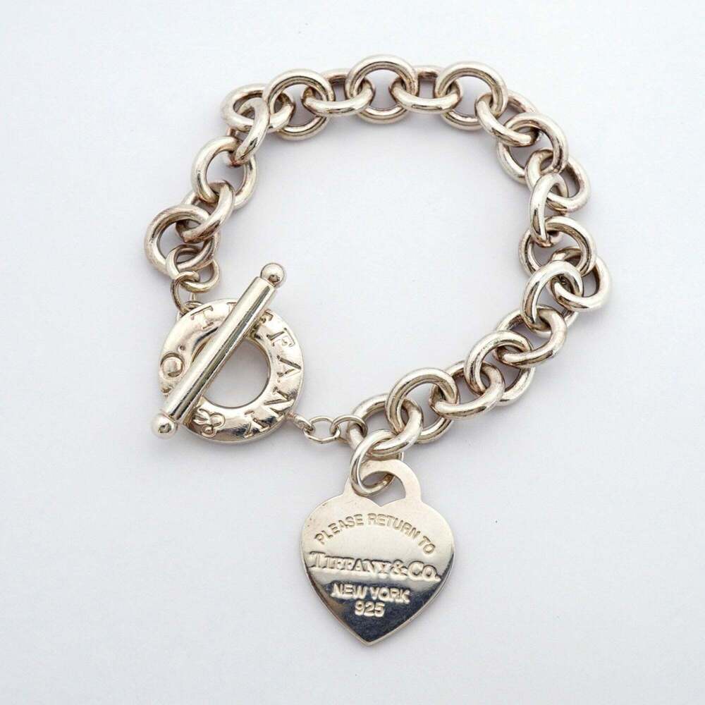 TIFFANY Silver Heart Charm Bracelet - Picture 3 of 7